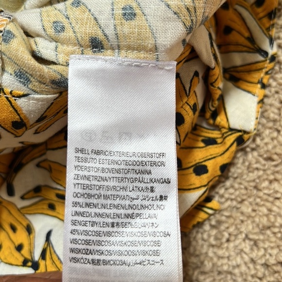 Farm rio medium banana print crossover halter backless jumpsuit . - Picture 9 of 12